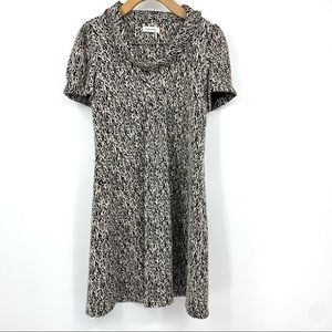 Calvin Klein cowl neck blk/wht short sleeve dress